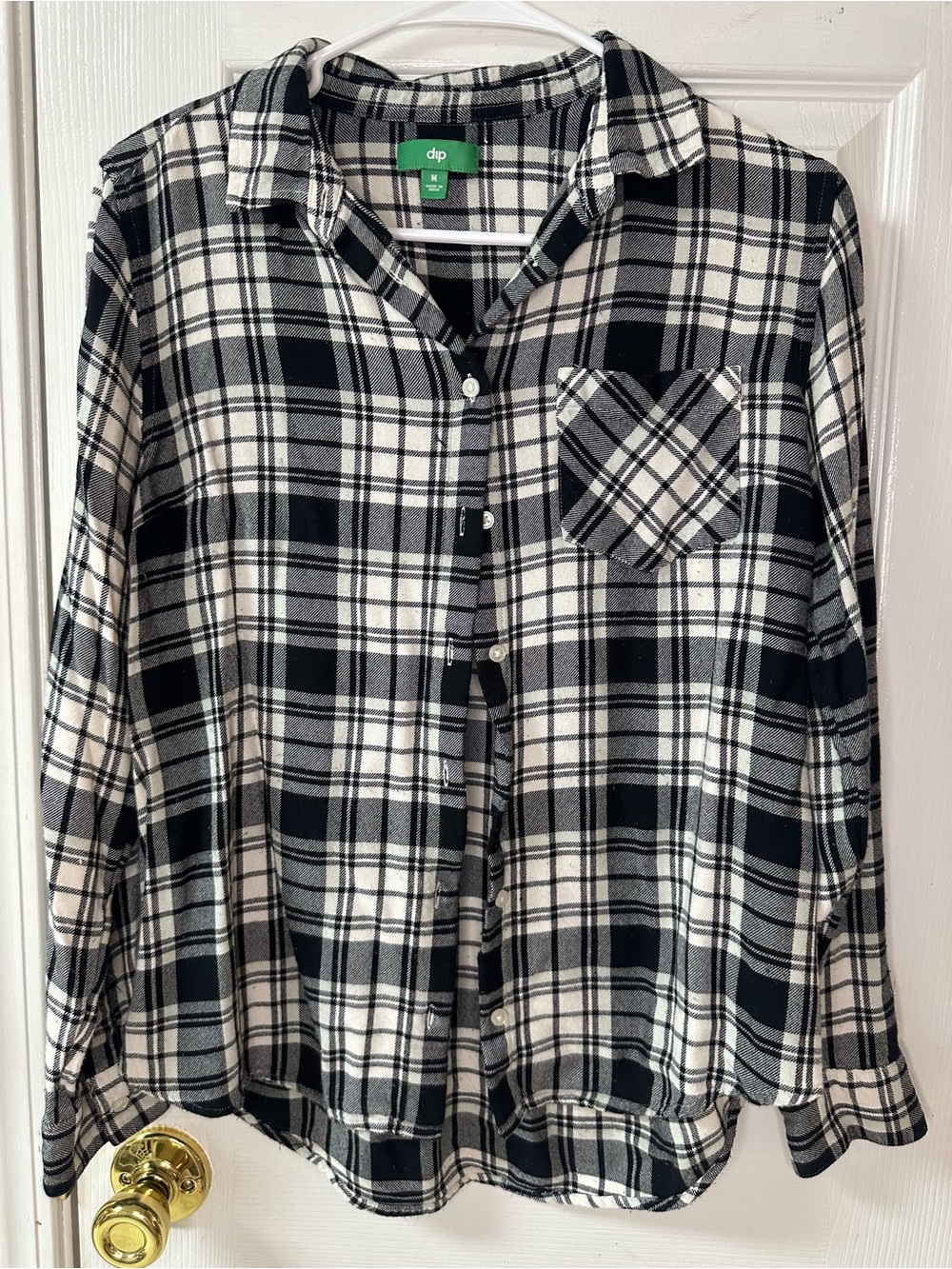 dip Black & White Plaid Button-Down Shirt